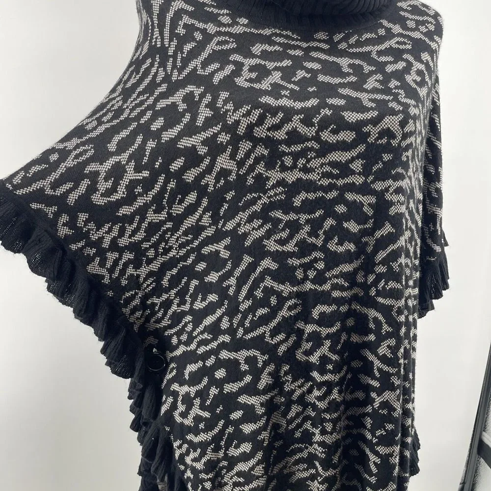 Joseph A Poncho High Neck Sweater Womens XL‎ Boho Western Artsy Fairy Whimsigoth